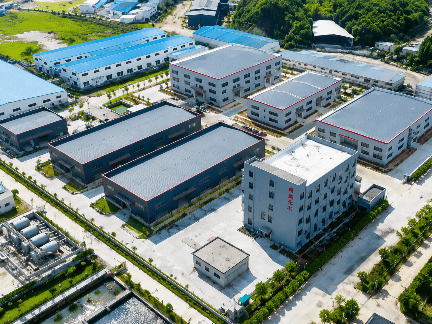 化工生产园区航拍与厂房设施